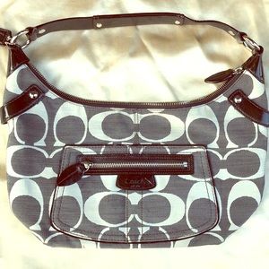 Coach Signature Gray/Black/White Hobo Bag
